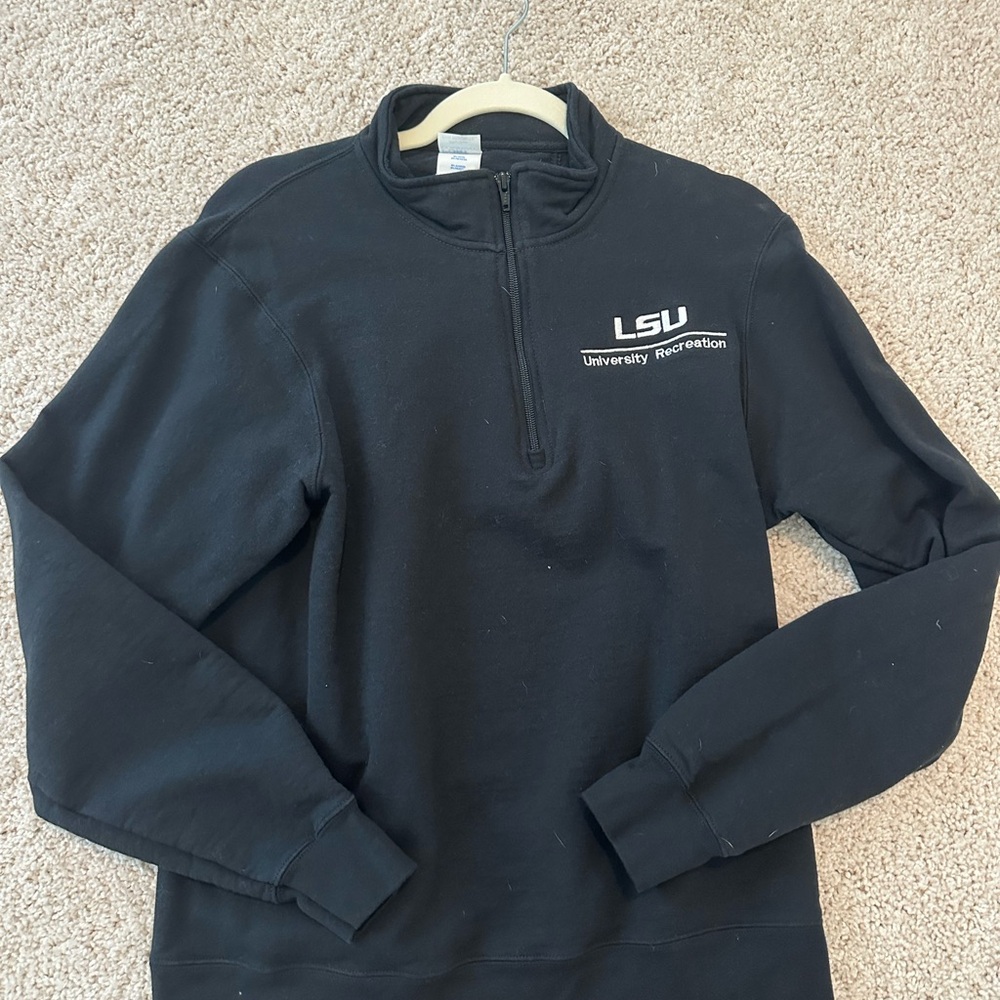 LSU Black Quarter Zip Sweater Unisex